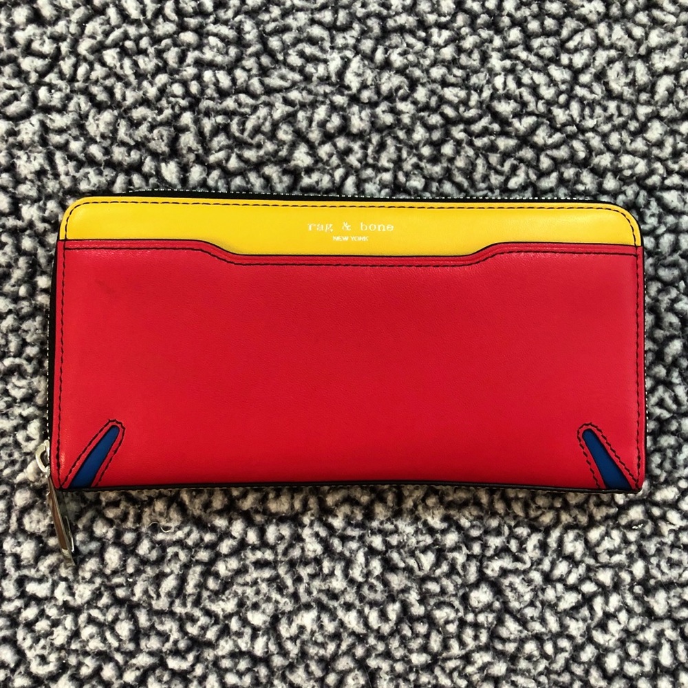 Rag & Bone • Ziparound Wallet • Pink/Blue/Yellow